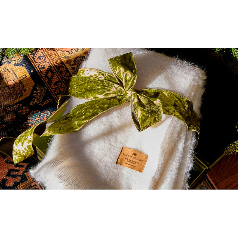 Cream Brushed Mohair Throw