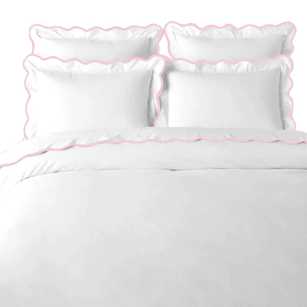 Laura Park Scalloped Duvet Cover, Pink / White