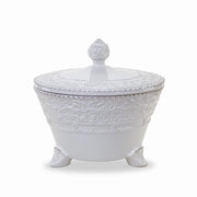 Renaissance Footed Bowl with Lid, White