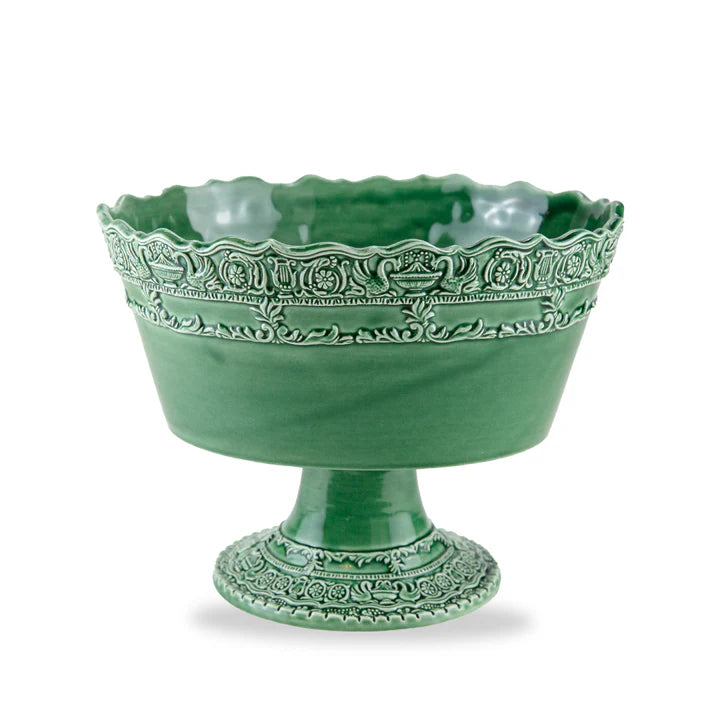 Renaissance Stemmed Fruit Bowl, Green