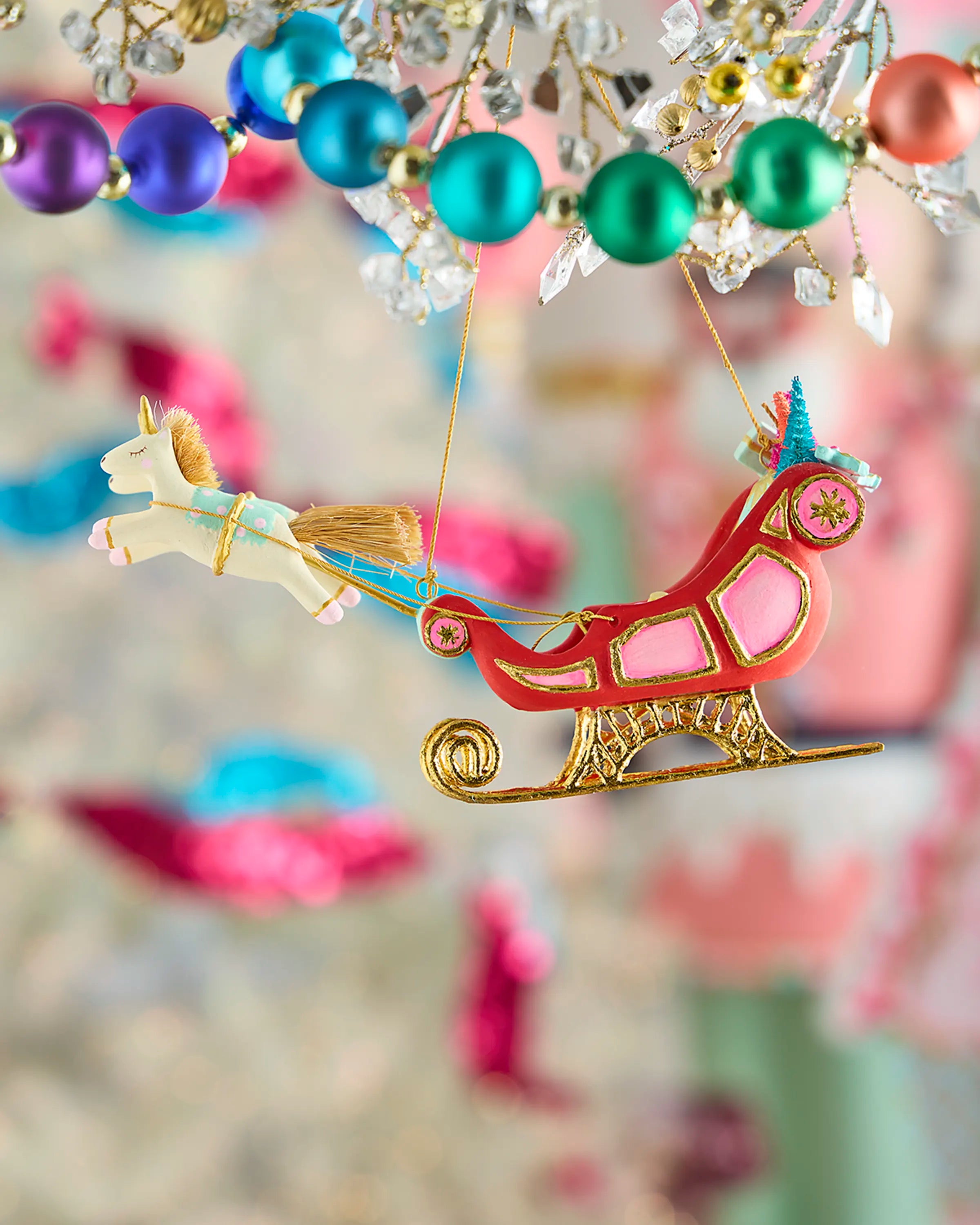 Glitterville Parisian Sleigh Ornament