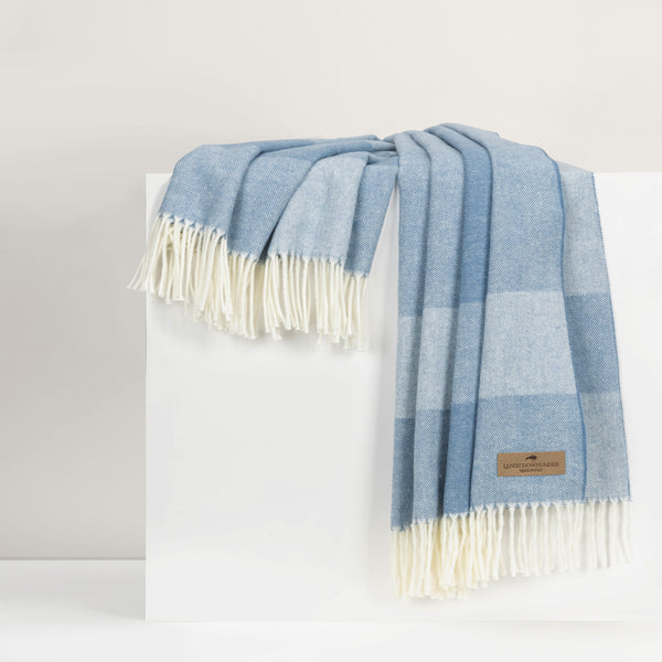 Chambray Hampton Plaid Herringbone Throw