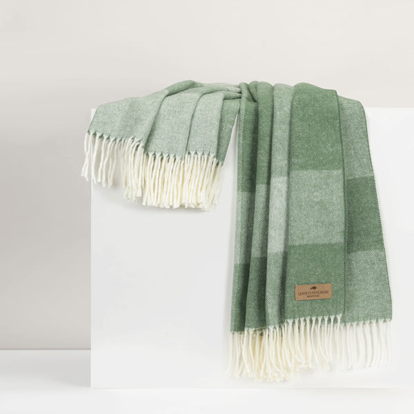 Olive Hampton Plaid Herringbone Throw