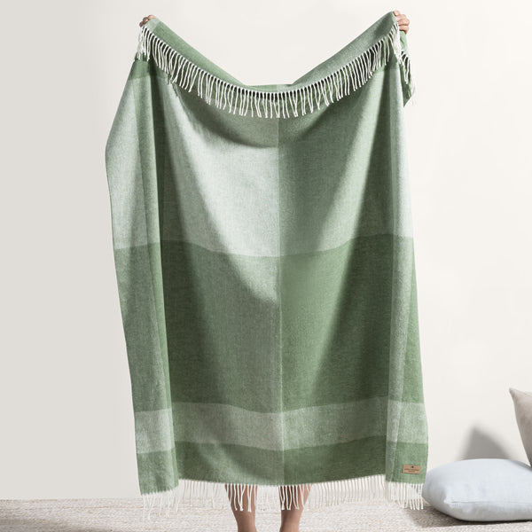 Olive Hampton Plaid Herringbone Throw