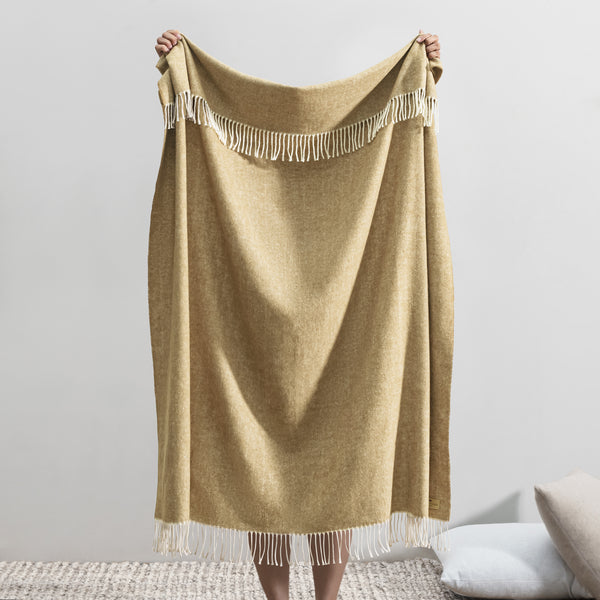 Gold Italian Herringbone Throw