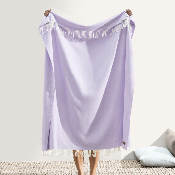 Lilac Italian Herringbone Throw