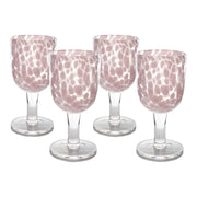 Mauve Torcello Spotted Rosa Wine Glass, Set of 4