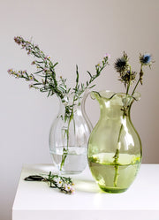 Hibiscus Glass Clear Vertical Fluted Large Vase
