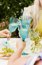 Natalia Teal Wine Glass