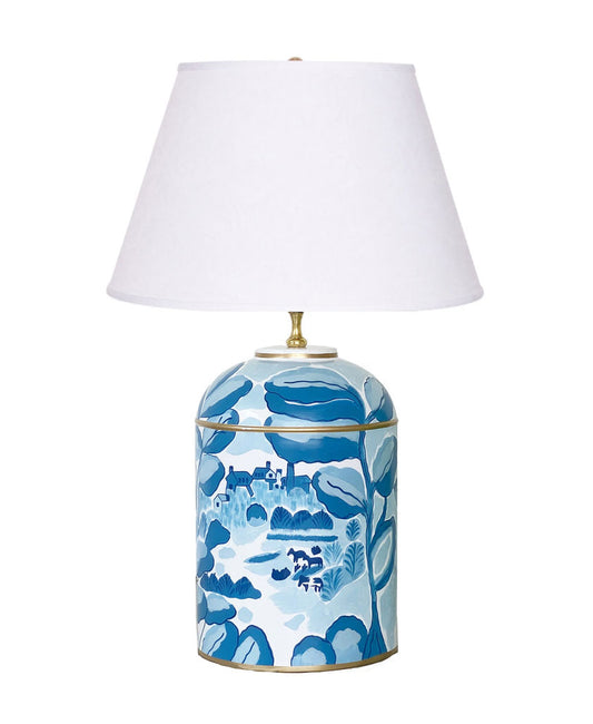 Dana Gibson Bristow in Blue Tea Caddy Lamp