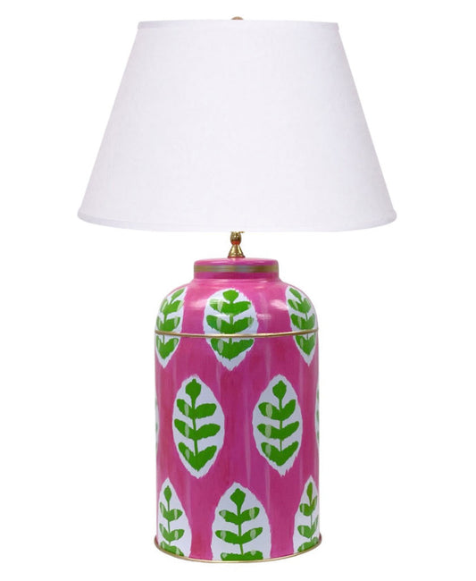 Dana Gibson Pink Louvre Ikat Tea Caddy Lamp