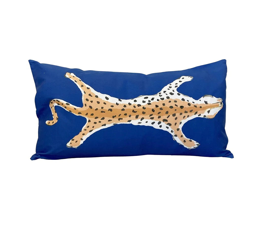 Dana Gibson Navy Leopard Lumbar Pillow