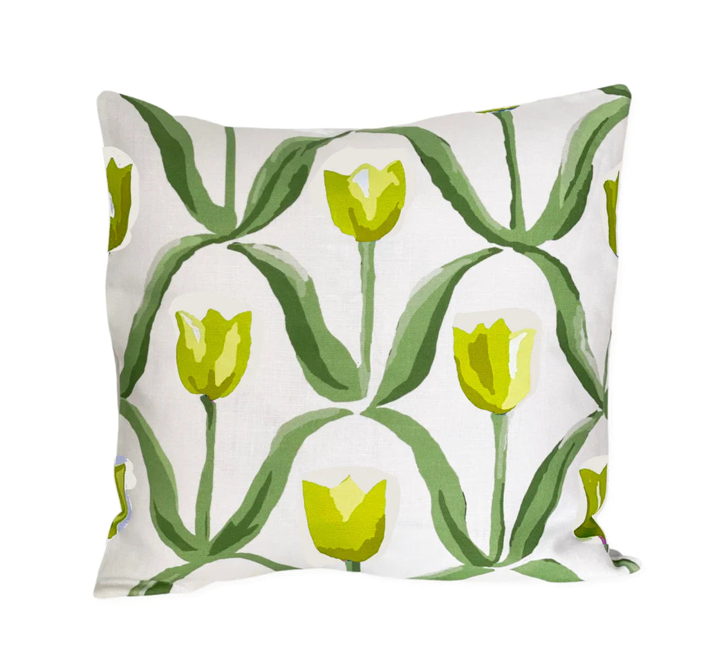 Dana Gibson Tulip Pillow in Chartreuse