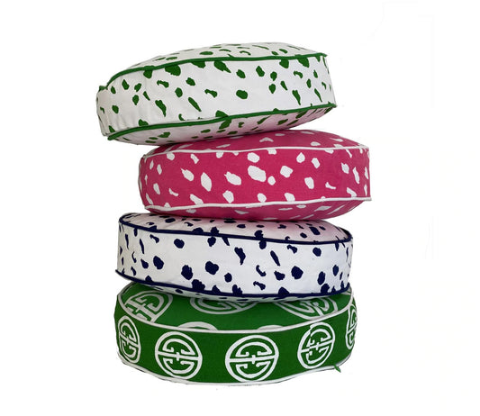 Dana Gibson Pill Box Round in Navy Fleck