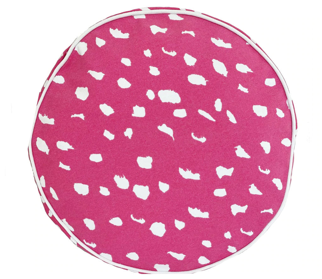 Dana Gibson Pill Box Round in Pink Fleck Pillow