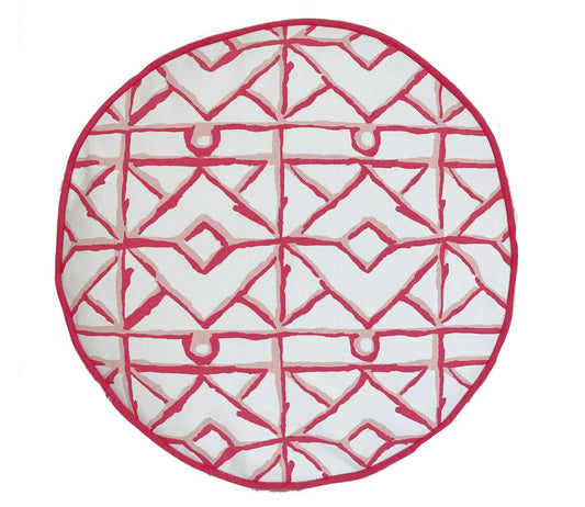 Dana Gibson Pill Box Round in Pink Twig Pillow