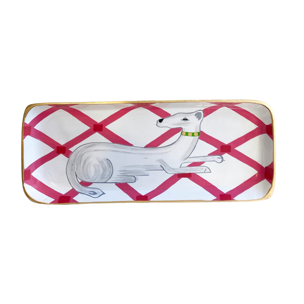 Dana Gibson Whippet Tray in Pink
