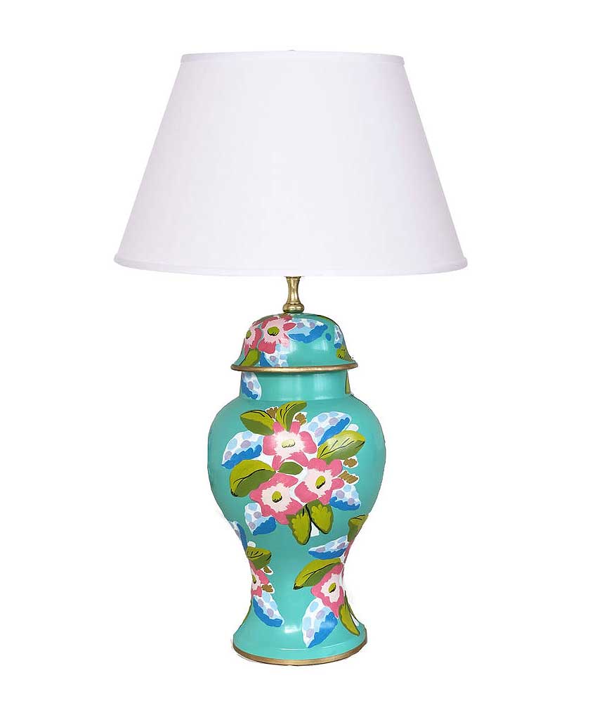 Dana Gibson Elsie in Turquoise Lamp