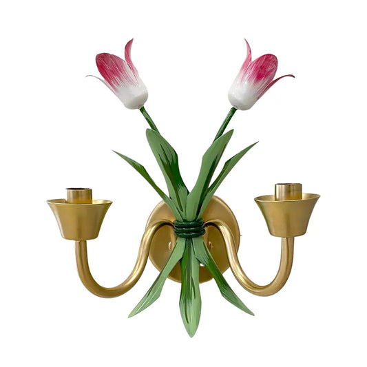Dana Gibson Tulip Sconce in Pink