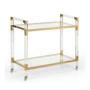 Chelsea House Acrylic Bar Cart - Brass