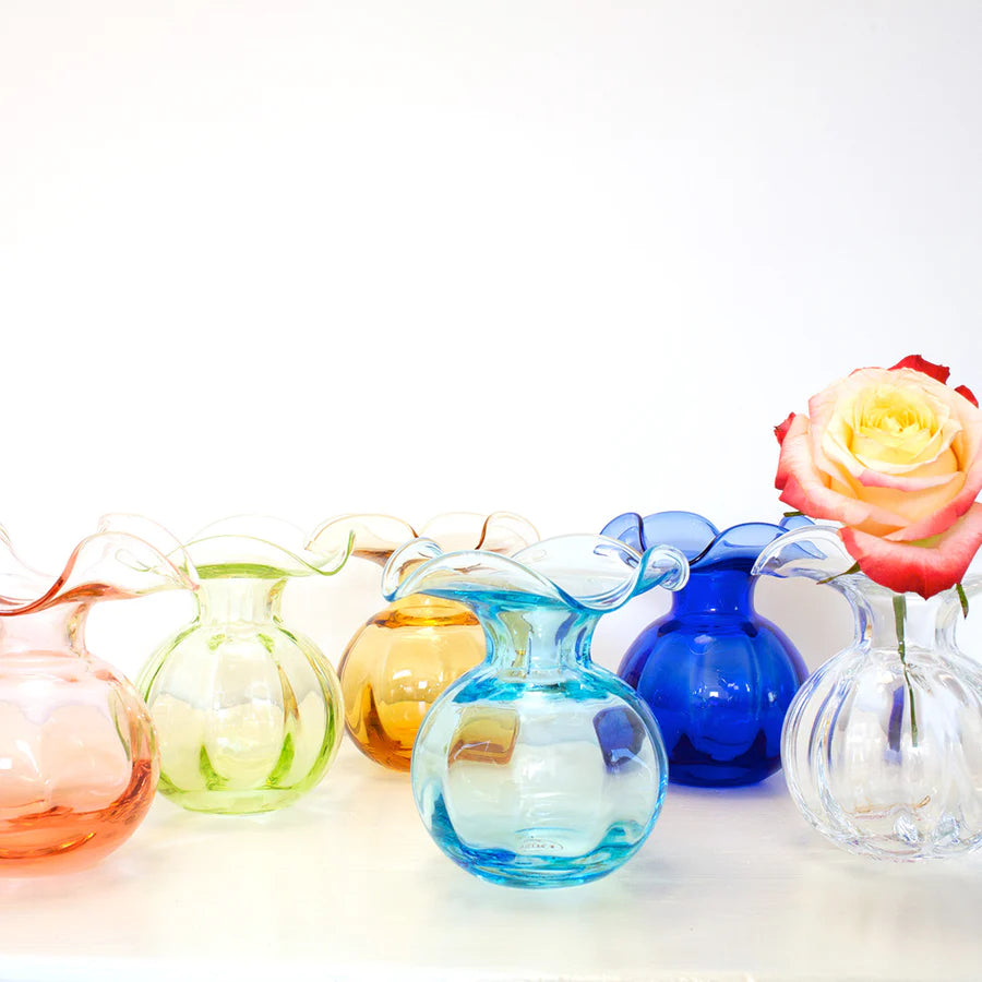 Vietri Hibiscus Glass Amber Bud Vase