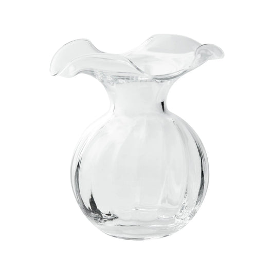 Vietri Hibiscus Glass Clear Small Fluted Vase