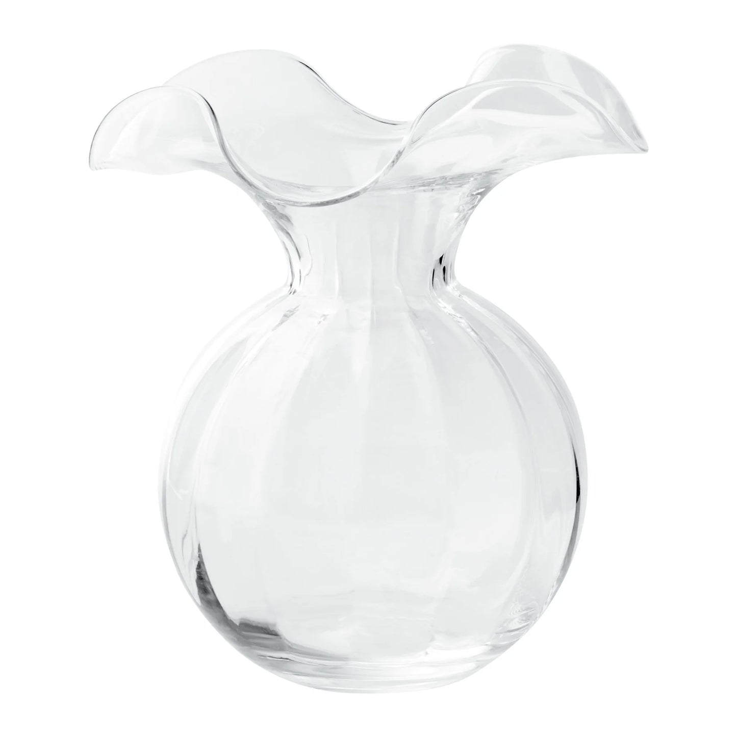 Vietri Hibiscus Glass Clear Med Fluted Vase