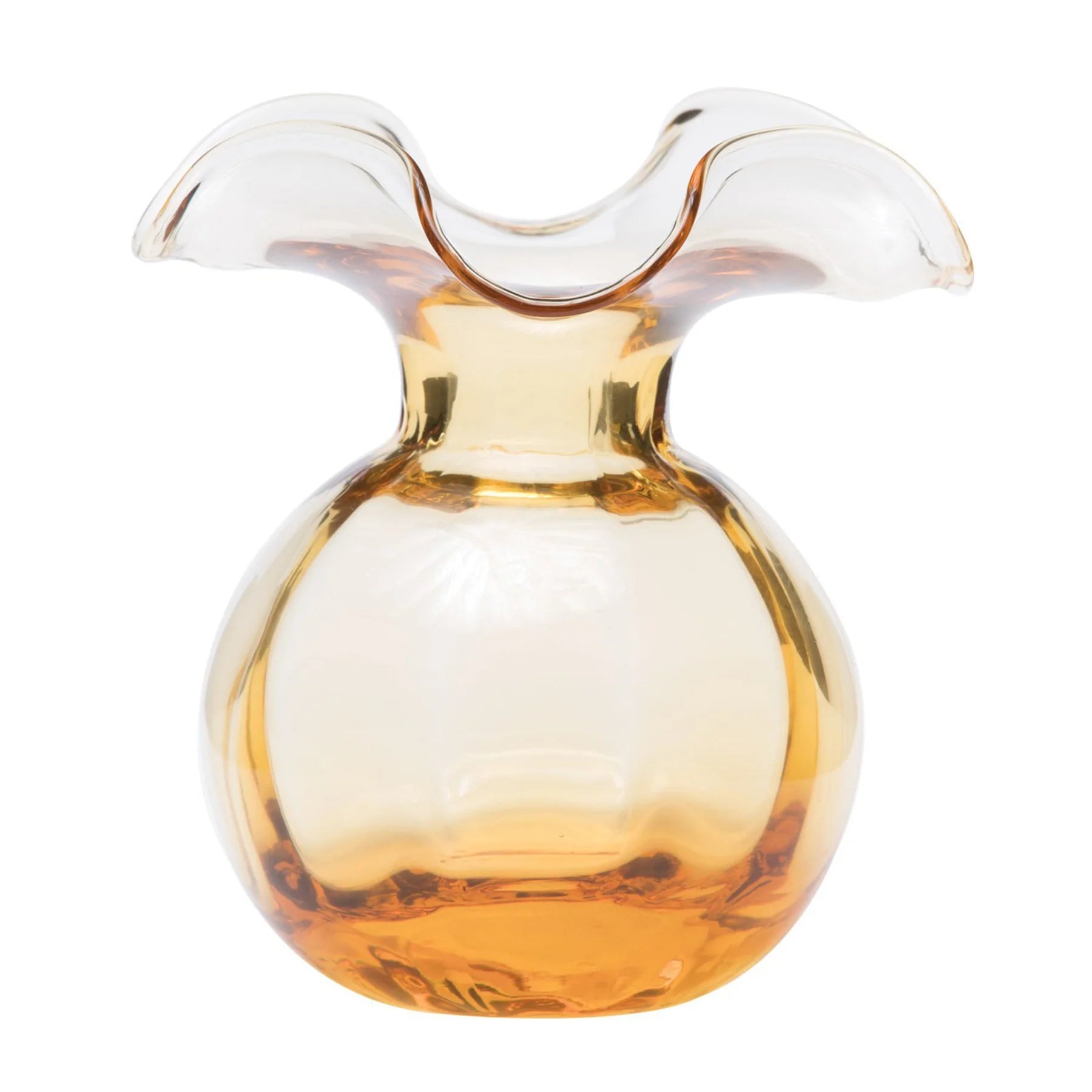 Vietri Hibiscus Glass Amber Med Fluted Vase