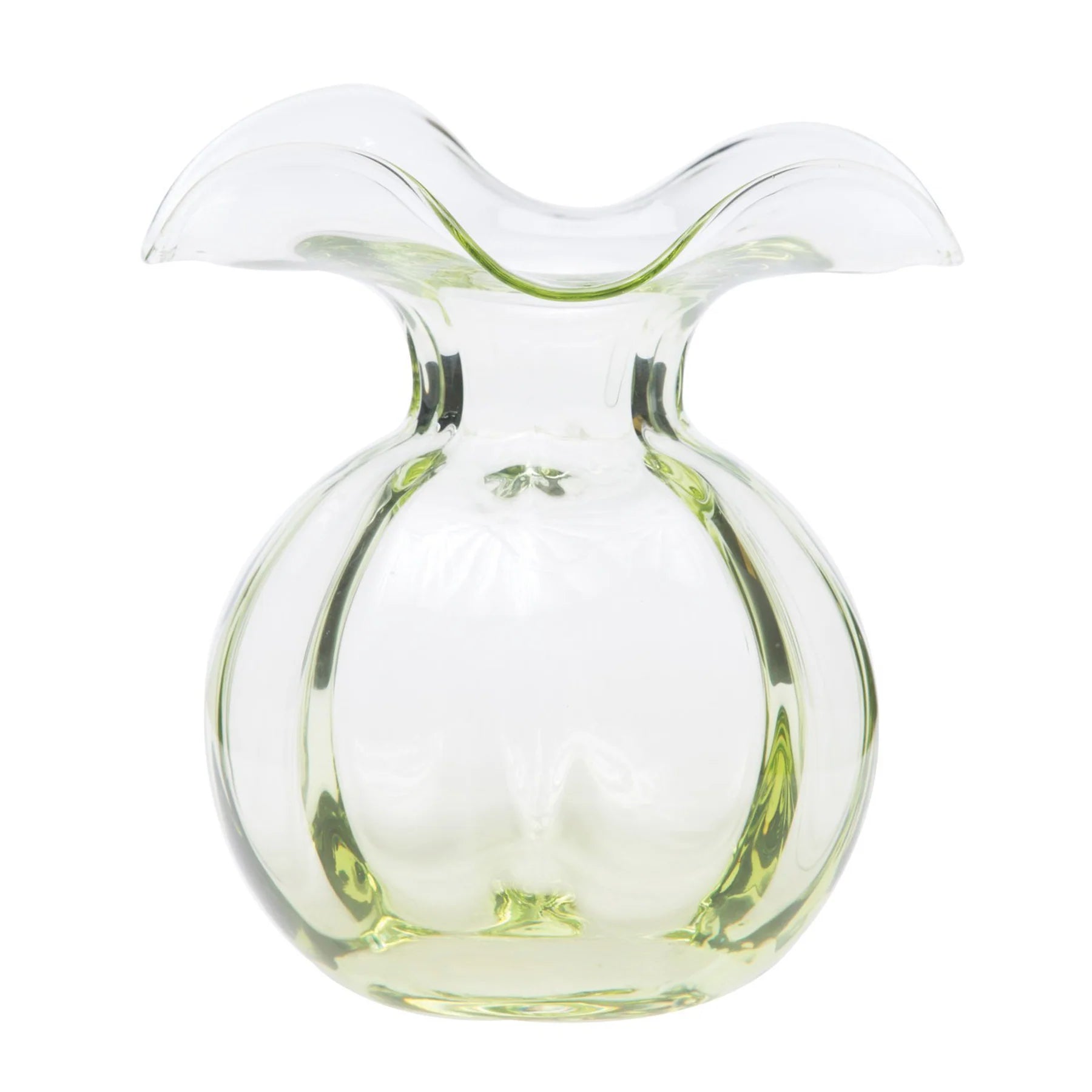 Vietri Hibiscus Glass Green Medium Fluted Vase