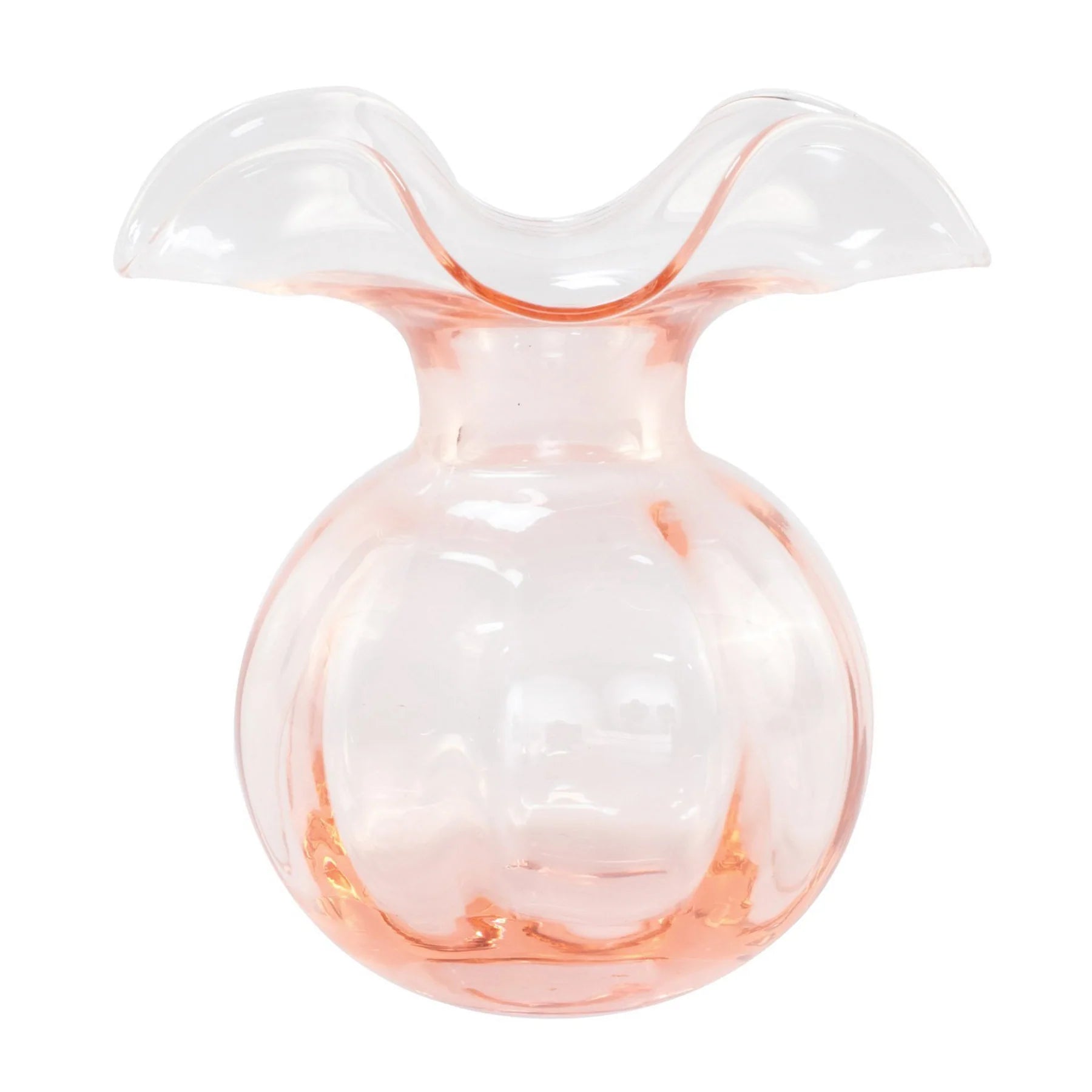 Vietri Hibiscus Glass Pink Med Fluted Vase