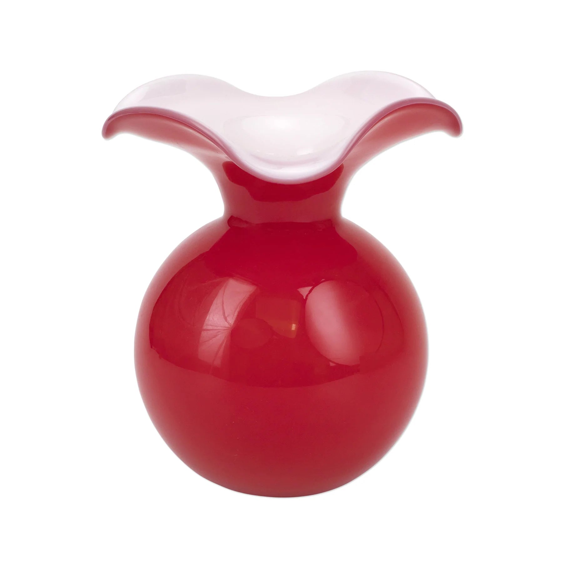 Vietri Hibiscus Glass Red Med Vase