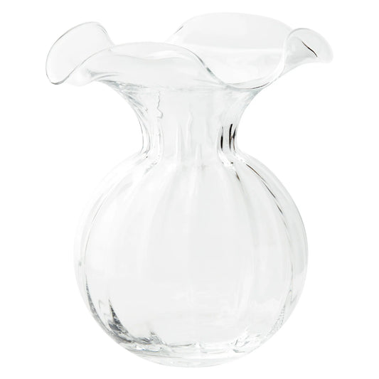 Vietri Hibiscus Clear Large Fluted Vase