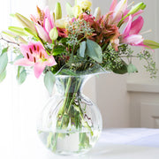 Vietri Hibiscus Clear Large Fluted Vase