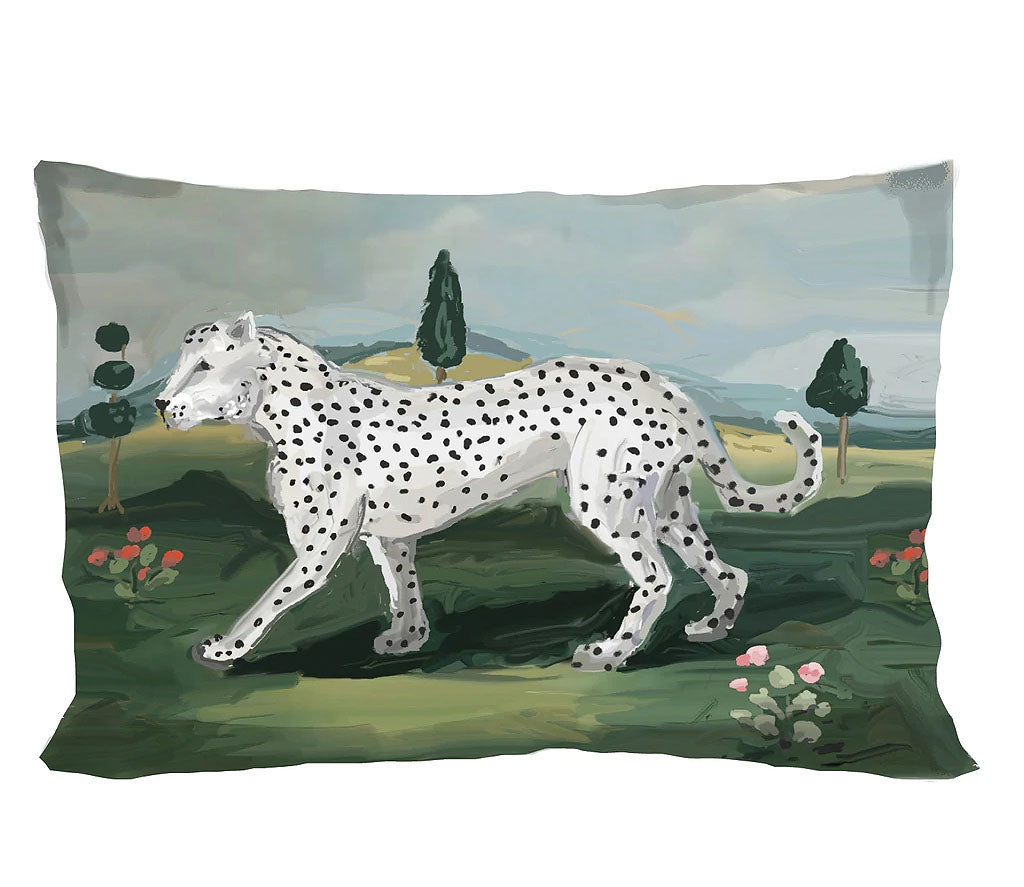 White Leopard Walking, Jumbo Lumbar Pillow