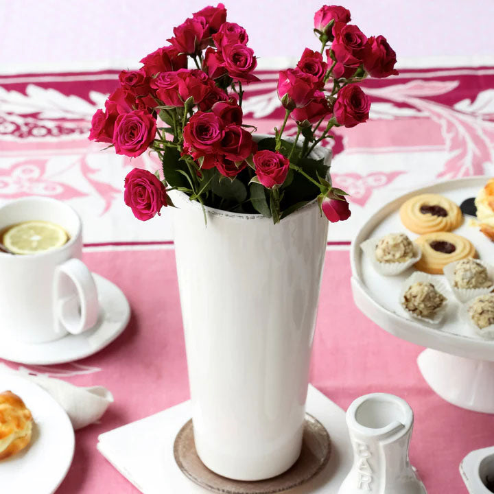 Vietri Lastra White Large Conic Vase
