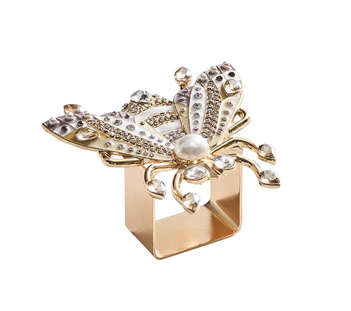 Kim Seybert Glam Fly Napkin Ring, Set of 4 in a Gift Box