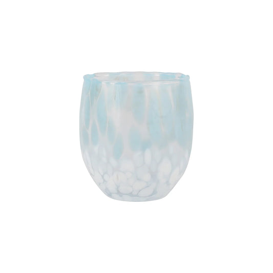 Vietri Nuvolo Light Blue & White Double Old Fashioned Glass