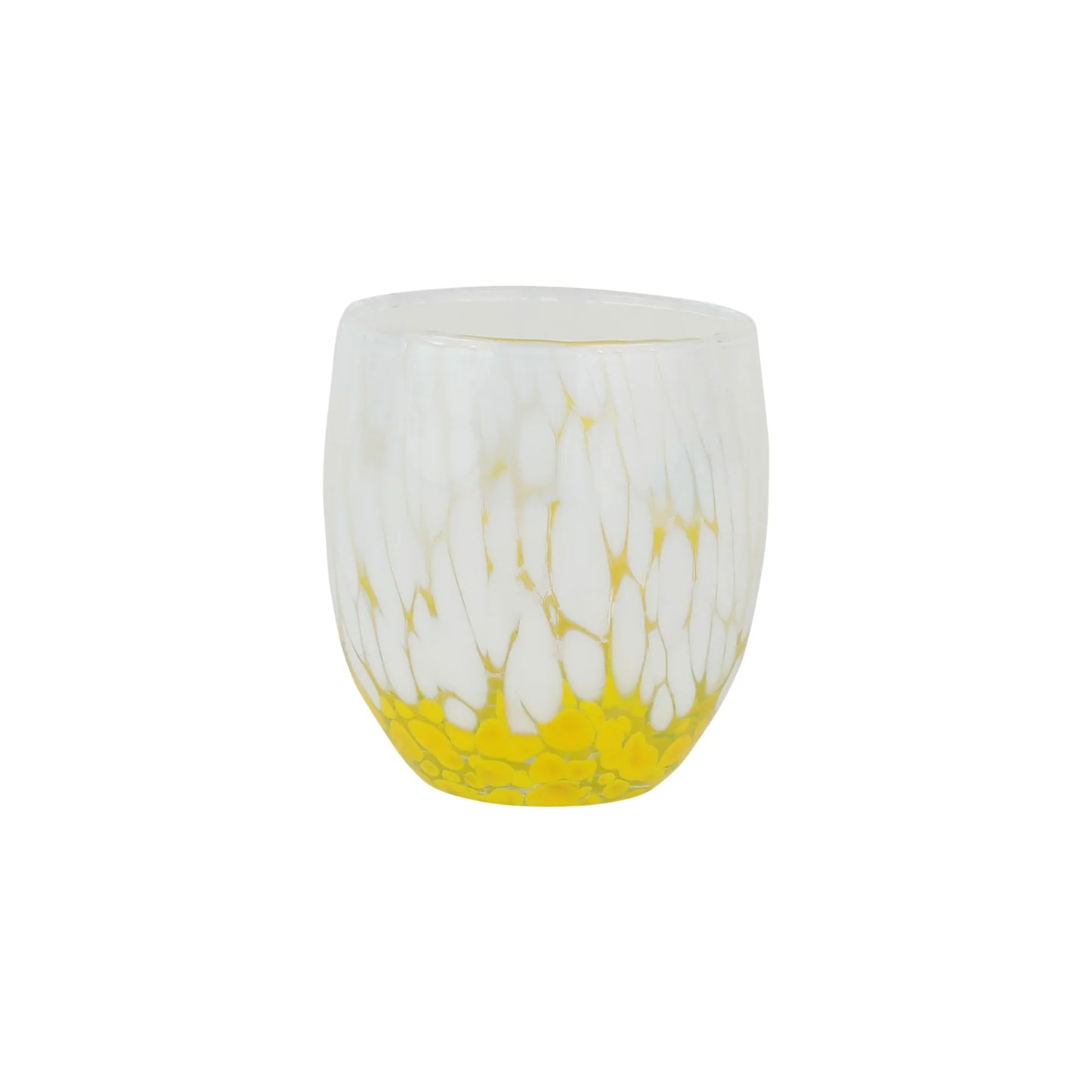 Vietri Nuvola White & Yellow Double Old Fashioned Glass