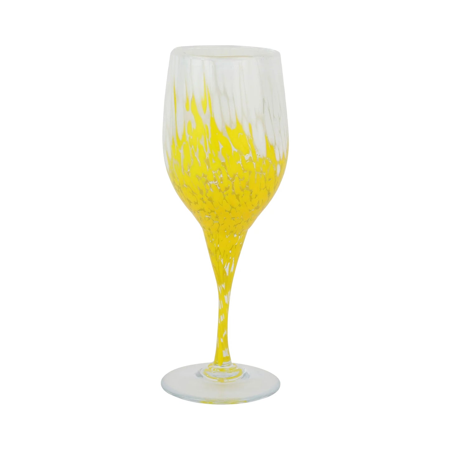 Vietri Nuvola White and Yellow Wine Glass