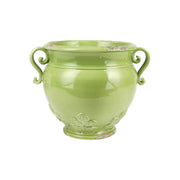 Vietri Rustic Garden Pistachio Basil Round Planter