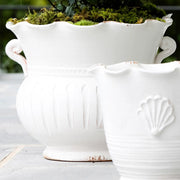 Vietri Rustic Garden White Large Scallop Planter