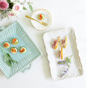 Vietri Incanto Stone Lace Small Rectangular Platter