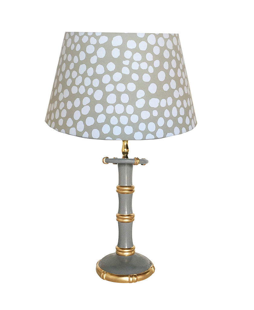 Dana Gibson Bamboo Candle Stick Lamp in Grey